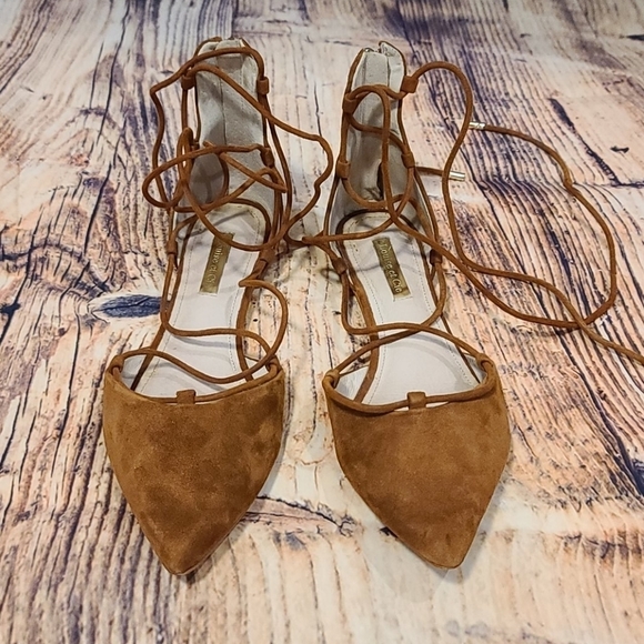 LOUISE et Cie Lo-Abri Ghillie Lace Up ballerina Flats size US 6.5 Leather Ballet - Picture 3 of 16